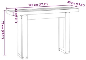 Mesa consola NOAIN pernas em forma de U 120x30x75 cm