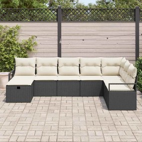 Conjunto de Sofá de Jardim 8 pcs Preto 287 x 177 x 69 cm