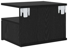 Mesa de Cabeceira Flutuante Carvalho Preto 40x31x27 cm Madeira Engenhe