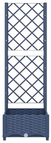 Vaso/floreira jardim c/ treliça 40x40x121,5 cm PP cinzento azul