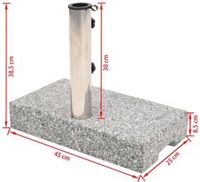 Base para guarda-sol em granito retangular 25 kg