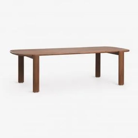 Mesa De Jantar Retangular 260x115 Cm Em Madeira De Acácia Vetra Castanho-acácia Escuro - Sklum