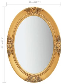 Espelho de parede estilo barroco 50x70 cm dourado