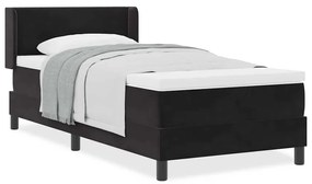 Camaspring vidaXL com colchão Preto 90x190 cm Veludo