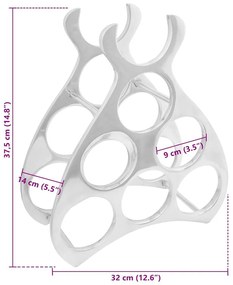 Suporte para Vinho Prateado 38 x 33 x 13 cm Alumínio