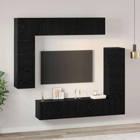 Conjunto de móvel de TV 8 pcs Carvalho preto 80 x 30 x 30 cm