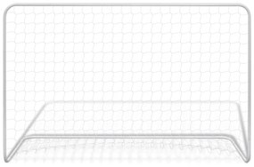 Balizas de futebol com redes 2 pcs aço 182x61x122 cm aço branco
