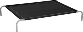 PawHut Cama Soerguida Cães Gatos Conforto Estio Tecido Transpirável Portátil 130x90x20cm Design Moderno Preto | Aosom Portugal