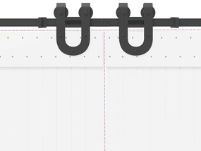 Kit de ferragens para porta deslizante 366 cm aço preto