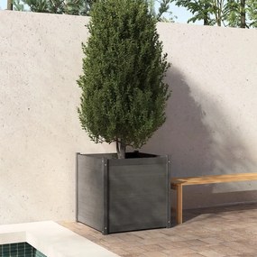 vidaXL Vaso de jardim 70x70x70 cm madeira de pinho maciça cinzento
