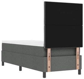 Cama Box Spring com Colchão Cinza Escuro 80x200 cm Tecido