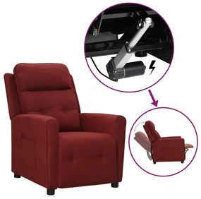 vidaXL Poltrona elevatória tecido vermelho tinto