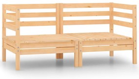 vidaXL Sofás de canto para jardim 2 pcs madeira de pinho maciça