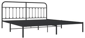 Estrutura de cama com cabeceira 193x203 cm metal preto