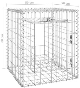 Postes/cestos gabião 2 pcs 50x50x60 cm ferro