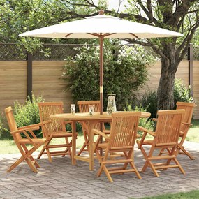 vidaXL Conjunto de Jantar de Jardim com 7 Peças em Madeira de Teca