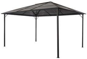 vidaXL Gazebo com telhado alumínio 4x3x2,6 m preto
