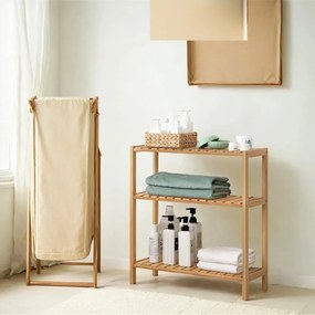 Armário de casa banho em bambu 60 x 66 x 26 cm cor de bambu
