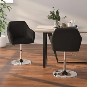vidaXL Cadeiras de jantar 2 pcs couro artificial preto