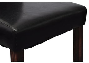 Cadeiras de jantar 2 pcs couro artificial preto