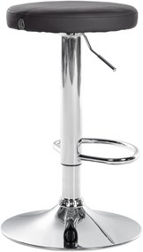 Banco de bar Ponte em couro sintético e com estrutura cromada 38,5 x 60-81 x 38,5 cm Preto