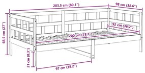 Sofá-cama sem colchão 90x200 cm pinho maciço castanho-mel