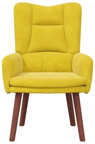 Cadeira Relaxante vidaXL Amarelo Veludo