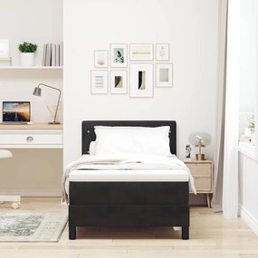 Cama Box com Colchão e LED preta 100x200 cm de Veludo