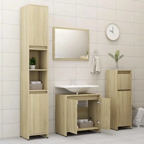 vidaXL 4 pcs conj. móveis casa de banho contrapl. cor carvalho sonoma