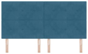 Cabeceira com Botões Azul Escuro 180 cm Veludo