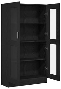 Estante de Livros vidaXL Preta em Carvalho 82,5x30,5x150 cm em Madeira
