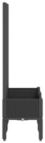 Vaso/floreira de jardim c/ treliça 80x40x142 cm PP preto