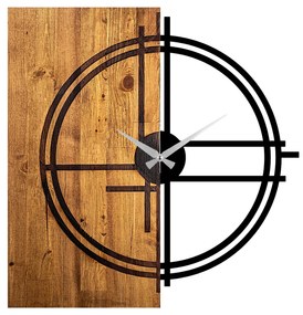 Relógio de Parede Decorativo Mas-038 – Noz Claro e Preto – 56 x 3 x 58