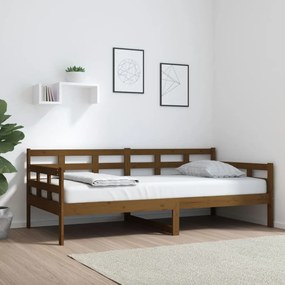 820370 vidaXL Sofá-cama 90x190 cm madeira de pinho maciça castanho mel