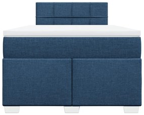 Cama boxspring com colchão 120x190 cm tecido azul