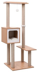 vidaXL Árvore para gatos c/ tapete arranhador sisal 129 cm