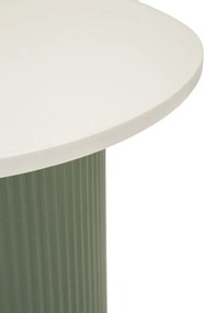 MESA DE APOIO EM MÁRMORE ARTIFICIAL FRANKFURT 40X42X45 CM VERDE E BRANCO