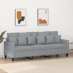 vidaXL Sofá de 3 lugares 180 cm tecido cinza-claro