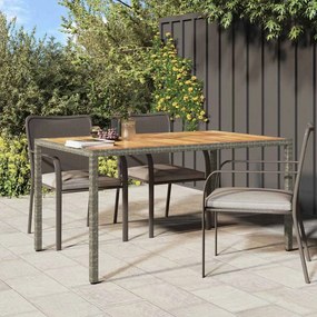 vidaXL Mesa de Jantar Jardim Cinza 150x90x75 cm Rattan Sintético