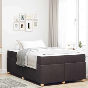 vidaXL Estrutura da Cama com colchão Marrom Escuro 120 x 200 cm tecido
