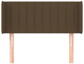 Cabeceira de cama c/ abas tecido 93x16x78/88 cm castanho-escuro
