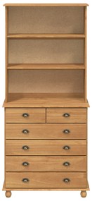 Hutch “ASKIM” Castanho 91x40x199.5 cm Madeira Maciça Pinus