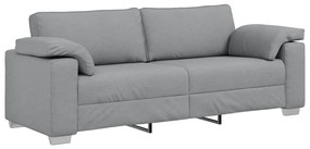 Sofá de 3 lugares cinza claro, 178 cm de tecido