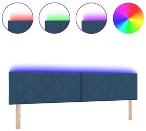 Cabeceira LED vidaXL Design de Blocos de Diamante Azul 200 cm Tecido