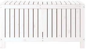 Caixa de arrumação jardim 115x49x60 cm pinho maciço branco