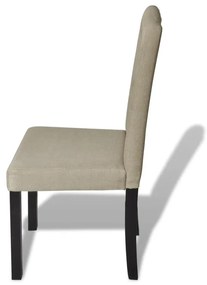 Cadeiras de jantar 2 pcs tecido cor camel