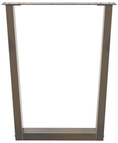 Pés para mesa de jantar em formato de V, 2 peças, aço natural, 70x(72-
