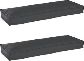 vidaXL Conjunto de Almofadas para Palete 2 pcs Preto 120 x 40 x 8 cm