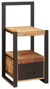 vidaXL Cabide Valet com gaveta Castanho Madeira de mangueira maciça