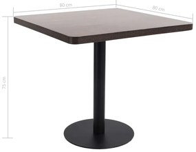 Mesa bistrô 80x80 cm MDF castanho-escuro